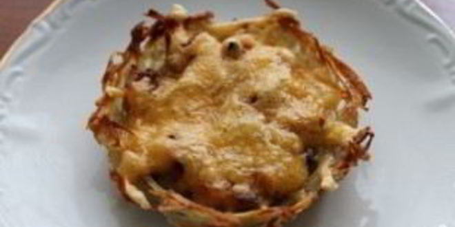 Рецепт картофельных тарталеток с грибами