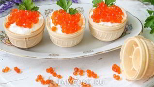Рецепт Тарталеток с икрой и творожным сыром