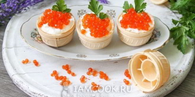 Рецепт тарталеток с икрой и творожным сыром