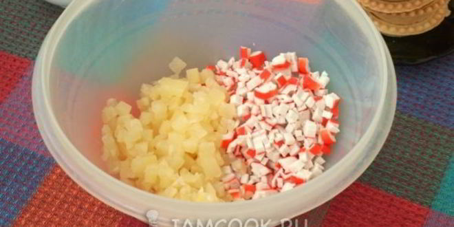 Рецепт тарталеток с крабовыми палочками