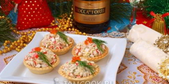 Рецепт тарталеток с крабовыми палочками