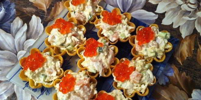 Рецепт тарталеток с красной рыбой