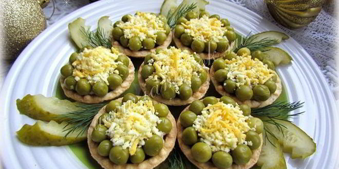 Рецепт тарталеток с салатом из печени трески