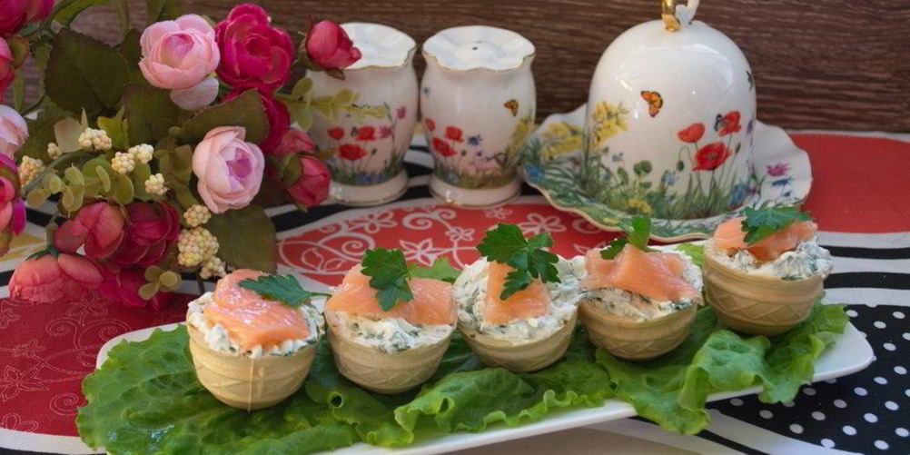 Как приготовить тарталетки с творожным сыром и семгой