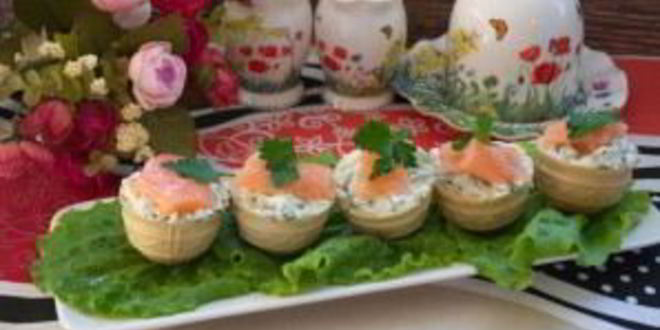 Рецепт тарталеток с творожным сыром и семгой