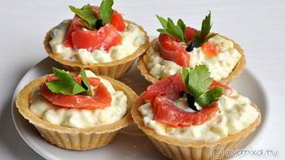Рецепт Закуски с красной рыбой в тарталетках