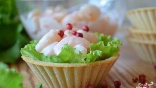 Рецепт Закуски с креветками в тарталетках