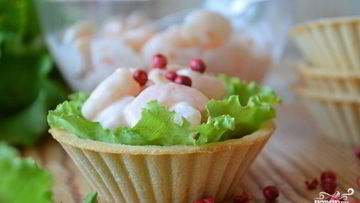 Рецепт Закуски с креветками в тарталетках