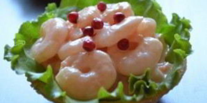 Рецепт закуски с креветками в тарталетках