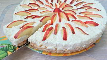 Рецепт Тарта без выпечки с творогом и нектаринами