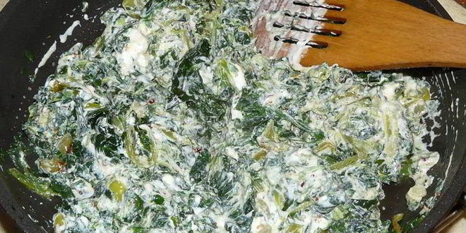 Рецепт тарта фламбе с помидорами и крем-шпинатом