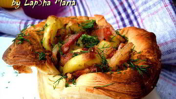 Рецепт Тарта с картофелем и беконом