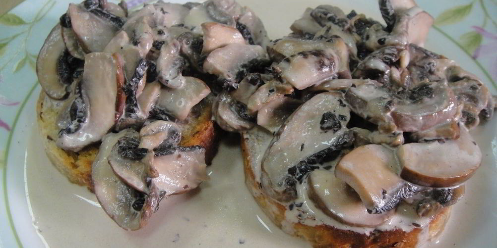 Как приготовить тосты с грибами