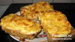 Рецепт Запеченного тоста с фаршем, помидорами, сыром