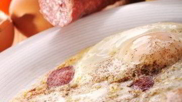 Рецепт Яичницы-глазуньи с колбасой