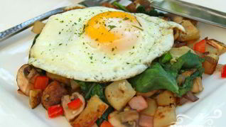 Рецепт Яичницы с грибами на завтрак