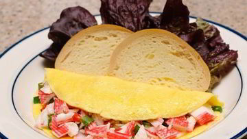 Рецепт Яичницы с крабовыми палочками