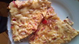 Рецепт Яичницы с сосисками и помидорами