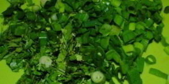 Рецепт яичницы с зеленью