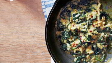 Рецепт Яичницы со шпинатом