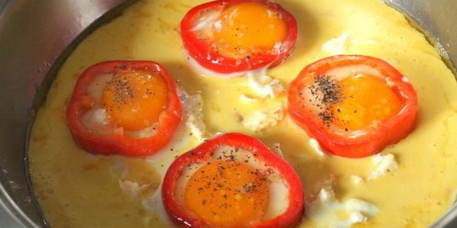 Рецепт яичницы в перце