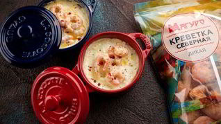 Рецепт Запеченной яичницы с креветками