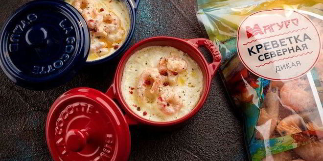 Рецепт запеченной яичницы с креветками