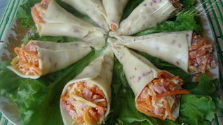 Рецепт Закуски из плвленного сыра с корейской морковью