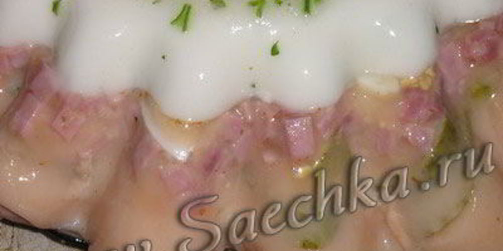 Как приготовить двухцветное заливное с ветчиной