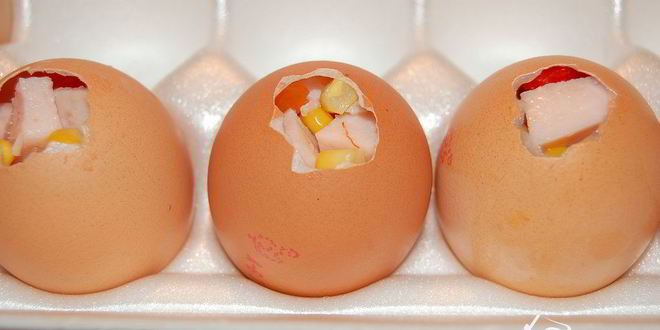 Рецепт яиц фаберже — заливного в яичной скорлупе