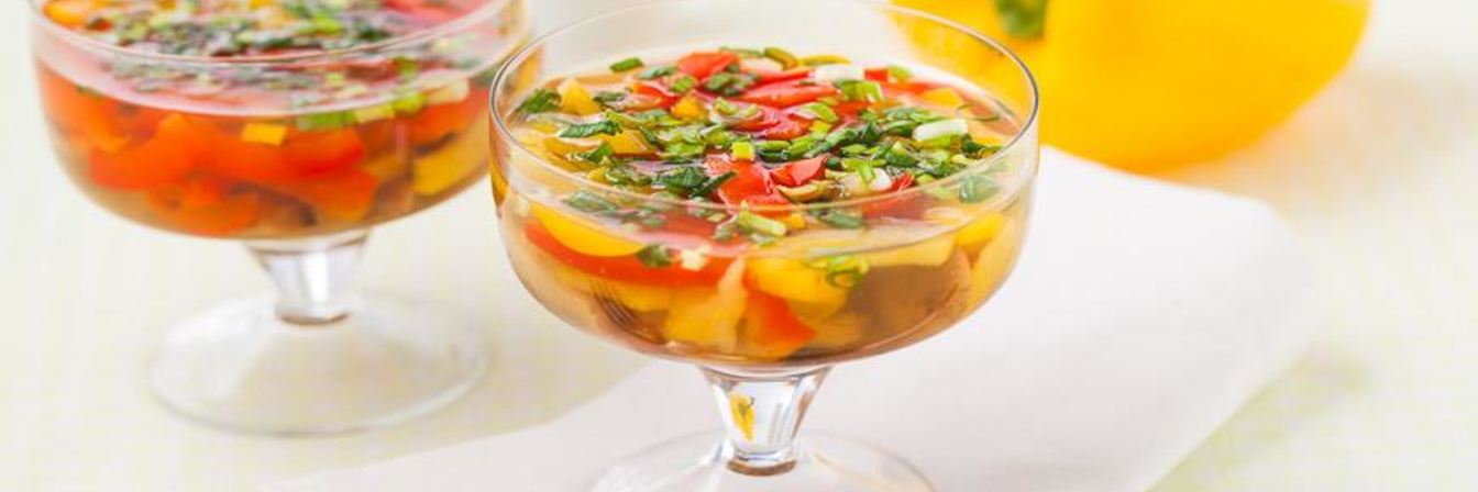 Рецепт Заливного из шампиньонов и сладкого перца в мультиварке