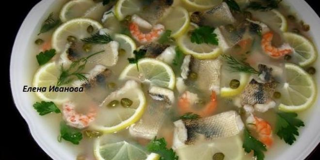 Рецепт заливного из судака и креветок