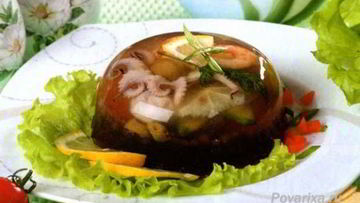 Рецепт Заливного с рыбой и морепродуктами