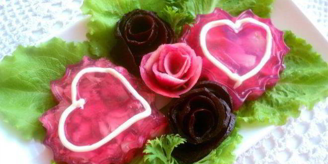 Рецепт заливного сердечки