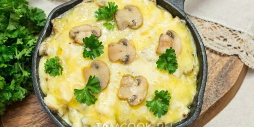 Как приготовить жульена с курицей и грибами на сковороде