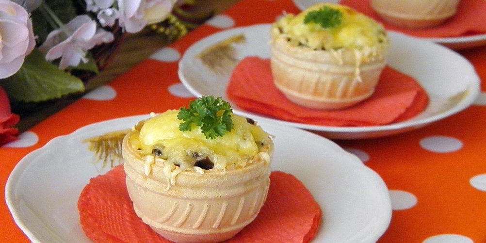 Как приготовить жульена в тарталетках с грибами и курицей