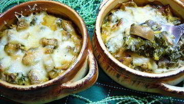 Рецепт Жюльена с грибами и шпинатом