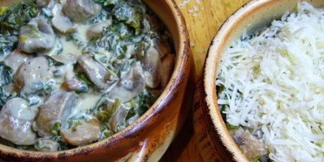 Рецепт жюльена с грибами и шпинатом