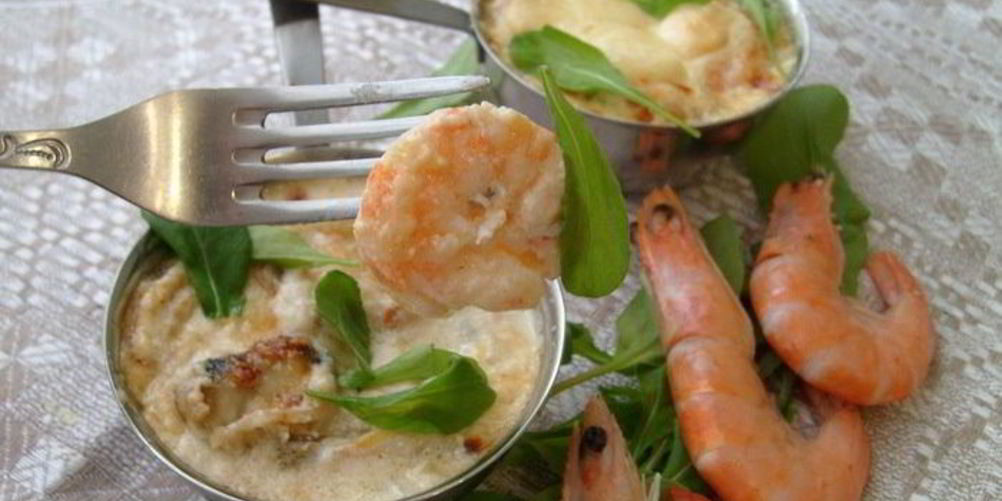 Как приготовить жюльена с креветками и мидиями